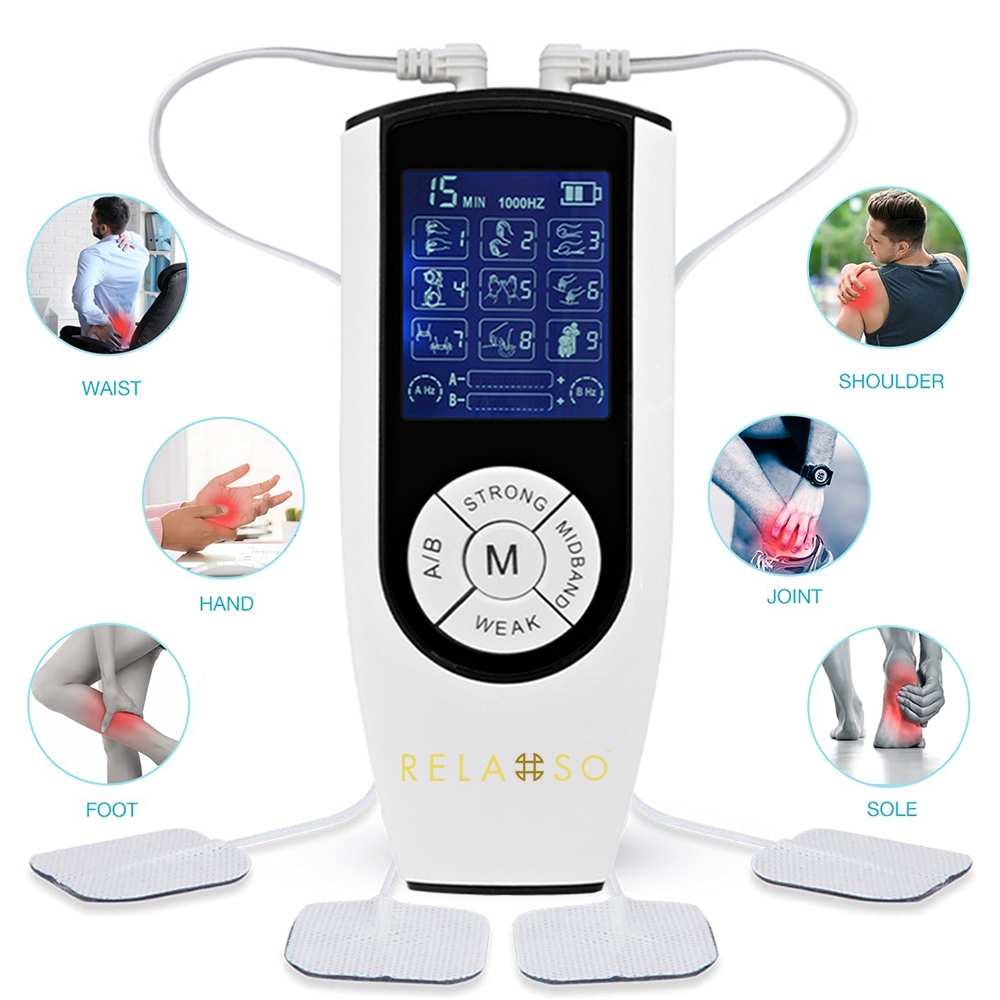 Electronic Muscle Stimulator, Dual Channel Micro Pulse Massager Full Body  Acupuncture And Relax Body, Pain Relief, Dual Output Electric Physical  Therapy Massager With Blue Screen Display, 8 Modes 15 Levels Massage  Strength